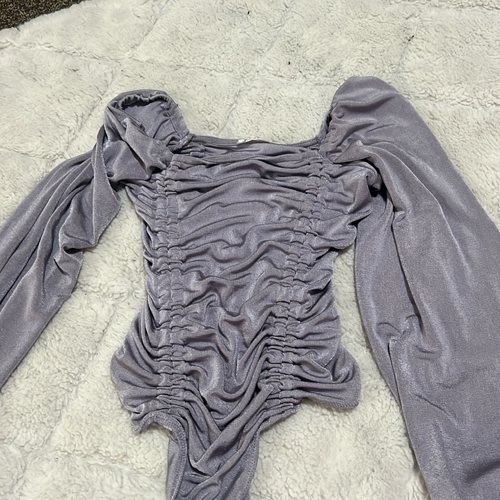 free people purple  body suit